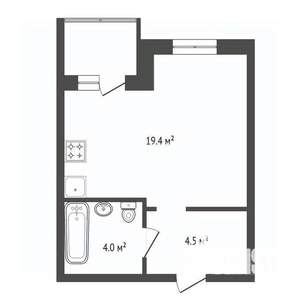 Студия квартира, вторичка, 44м2, 10/20 этаж