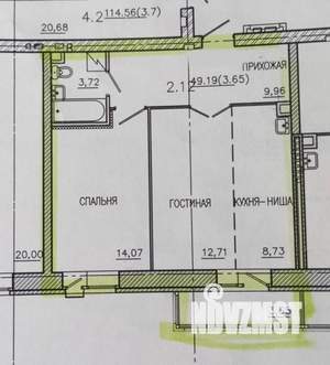 2-к квартира, вторичка, 49м2, 3/5 этаж