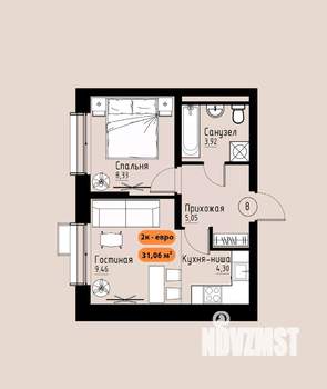 2-к квартира, вторичка, 31м2, 2/17 этаж