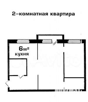 2-к квартира, вторичка, 45м2, 4/5 этаж