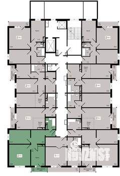 2-к квартира, строящийся дом, 58м2, 13/17 этаж
