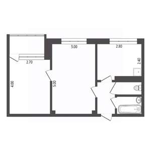 2-к квартира, вторичка, 39м2, 7/9 этаж