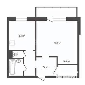 1-к квартира, вторичка, 41м2, 8/10 этаж