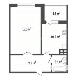 1-к квартира, вторичка, 40м2, 10/25 этаж