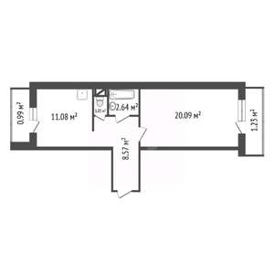 1-к квартира, вторичка, 43м2, 12/16 этаж