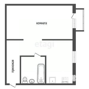 1-к квартира, вторичка, 30м2, 5/5 этаж