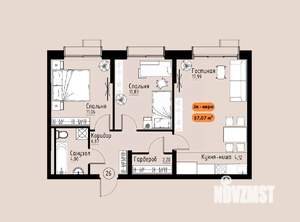 3-к квартира, вторичка, 57м2, 6/17 этаж