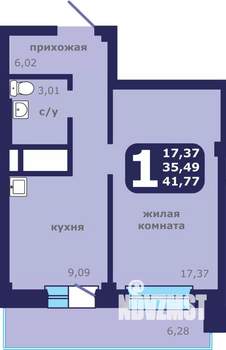 1-к квартира, вторичка, 42м2, 19/25 этаж