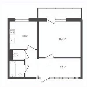 1-к квартира, вторичка, 40м2, 10/10 этаж