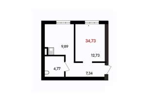 1-к квартира, вторичка, 35м2, 7/18 этаж