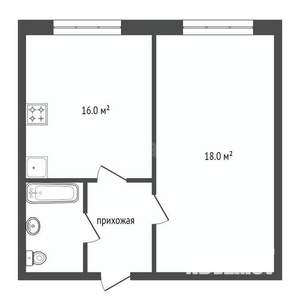1-к квартира, вторичка, 34м2, 7/9 этаж