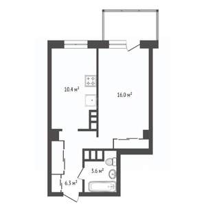 1-к квартира, вторичка, 36м2, 3/25 этаж