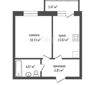 1-к квартира, вторичка, 44м2, 13/16 этаж