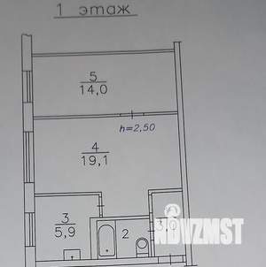2-к квартира, вторичка, 45м2, 1/5 этаж