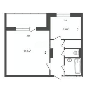 1-к квартира, вторичка, 34м2, 7/9 этаж