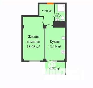 1-к квартира, строящийся дом, 40м2, 8/17 этаж