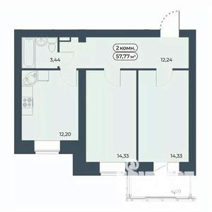 2-к квартира, вторичка, 58м2, 6/9 этаж