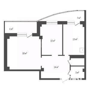 2-к квартира, вторичка, 58м2, 16/18 этаж