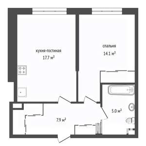 2-к квартира, вторичка, 45м2, 10/23 этаж