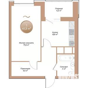 1-к квартира, вторичка, 41м2, 6/24 этаж