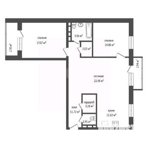 3-к квартира, вторичка, 92м2, 8/9 этаж