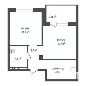 2-к квартира, вторичка, 43м2, 19/19 этаж