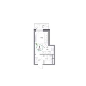 1-к квартира, вторичка, 27м2, 8/9 этаж