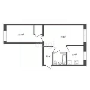 2-к квартира, вторичка, 45м2, 3/5 этаж