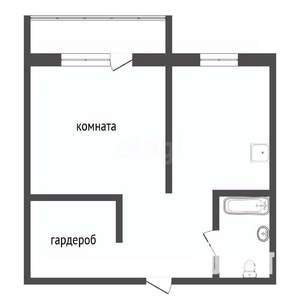 1-к квартира, вторичка, 33м2, 6/9 этаж
