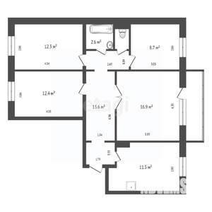 4-к квартира, вторичка, 80м2, 4/10 этаж