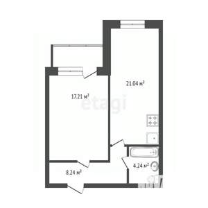 2-к квартира, вторичка, 50м2, 23/25 этаж