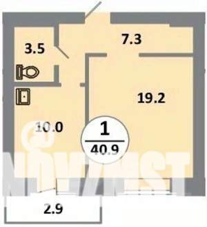 1-к квартира, вторичка, 41м2, 8/14 этаж