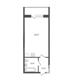 Студия квартира, вторичка, 25м2, 15/17 этаж