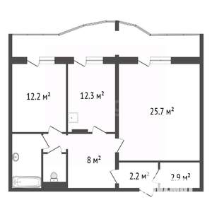 2-к квартира, вторичка, 70м2, 10/19 этаж