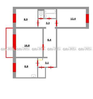 3-к квартира, вторичка, 67м2, 7/10 этаж