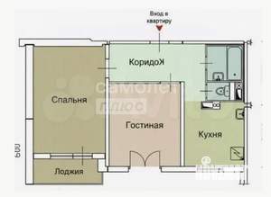 2-к квартира, вторичка, 44м2, 2/9 этаж