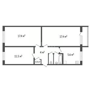 3-к квартира, вторичка, 60м2, 4/5 этаж