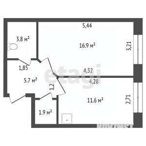 2-к квартира, вторичка, 80м2, 10/11 этаж
