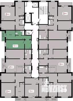 1-к квартира, строящийся дом, 42м2, 13/17 этаж