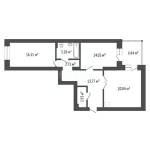3-к квартира, вторичка, 74м2, 4/7 этаж