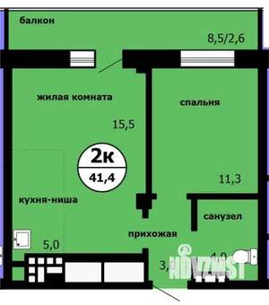 2-к квартира, вторичка, 41м2, 4/9 этаж