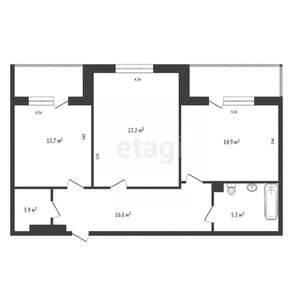 2-к квартира, вторичка, 79м2, 6/10 этаж