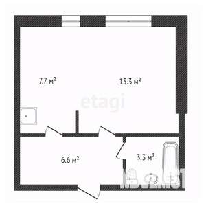 1-к квартира, вторичка, 33м2, 1/10 этаж