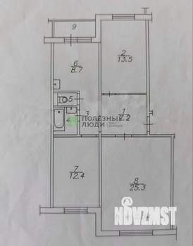 3-к квартира, вторичка, 74м2, 1/10 этаж