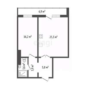 2-к квартира, вторичка, 55м2, 4/18 этаж