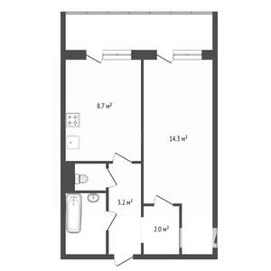 1-к квартира, вторичка, 32м2, 7/10 этаж