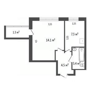 1-к квартира, вторичка, 31м2, 2/9 этаж