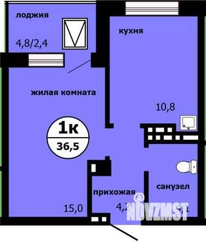 1-к квартира, вторичка, 36м2, 11/19 этаж