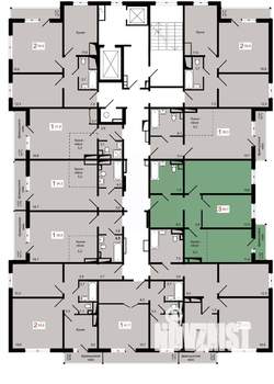 3-к квартира, строящийся дом, 66м2, 13/17 этаж