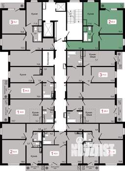 2-к квартира, строящийся дом, 60м2, 17/17 этаж